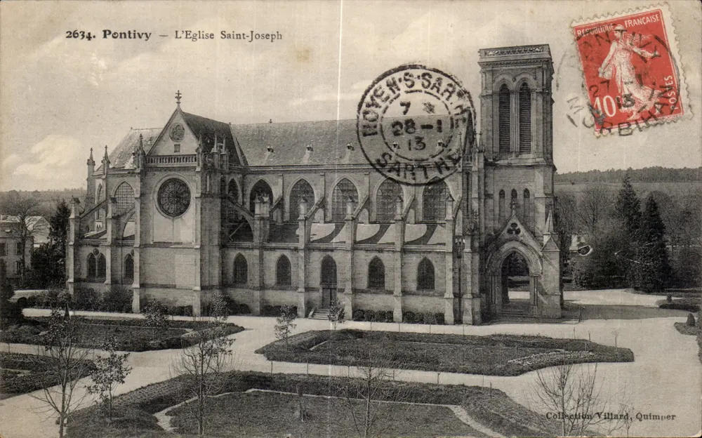Pontivy — La Chiesa di San Giuseppe — Collezione Villard, Quimper - Recto