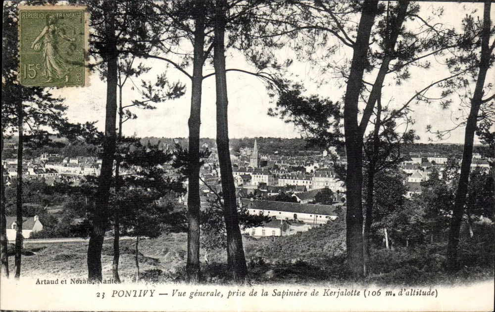 Ponlivy — Allgemeiner Blick, aufgenommen von der Sapinière de Kerjalotte (106 m Höhe) — Artaud et Nozaïs, Nantes - Vorderseite
