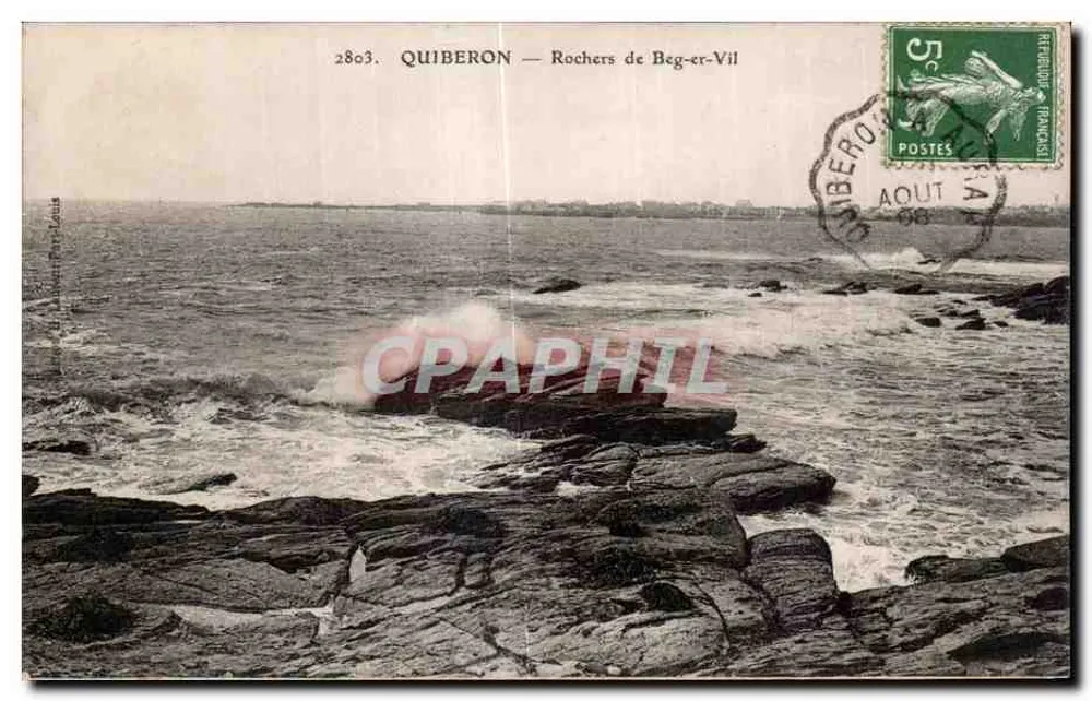 Quiberon — Rochas de Beg-er-Vil — Editor: Photo-Éd. Louis - Frente