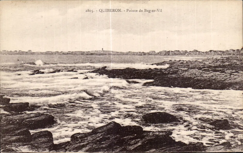 Quiberon — Pointe de Beg-er-Vil — wydawca Laurent-Nal, Rennes, nr seryjny 2805 - Awers
