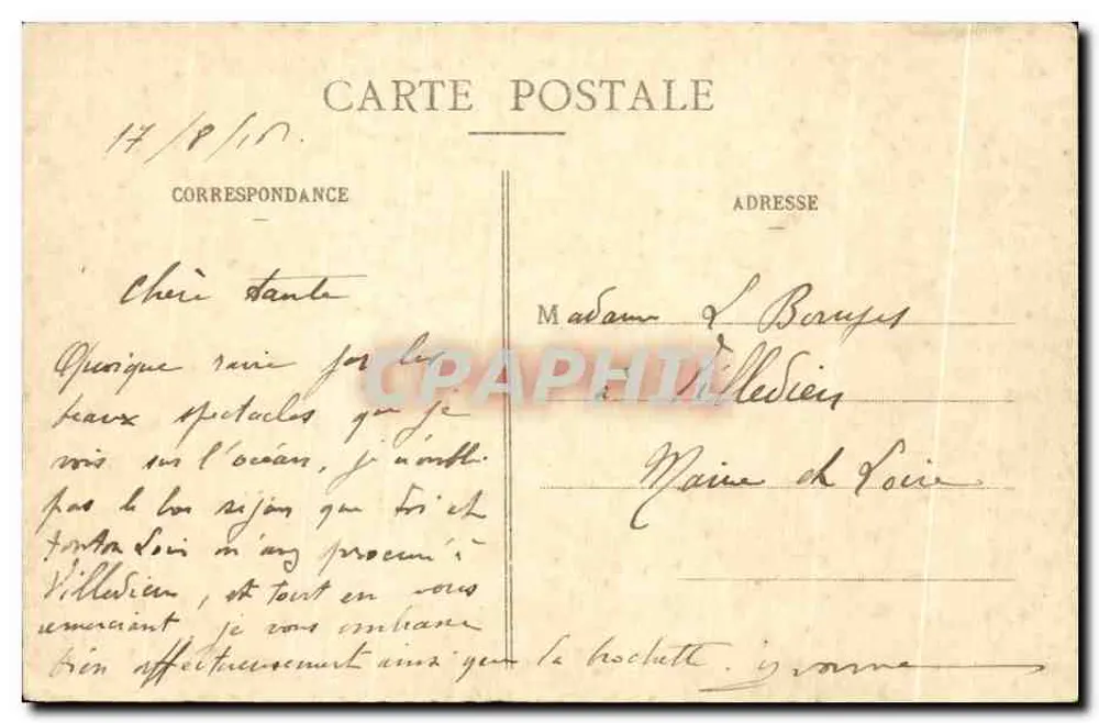Quiberon (Morbihan) — Die große Mole an einem Sturmtag — Sammlung L. Lannetongue, Quiberon - Rückseite