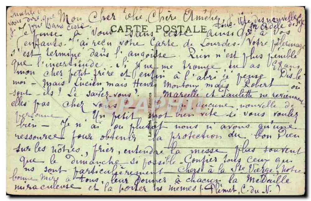 Sainte-Anne-d'Auray — Ansicht vom Turm der Basilika — Verlag: Launay & Héremes, Nr. 610 - Rückseite