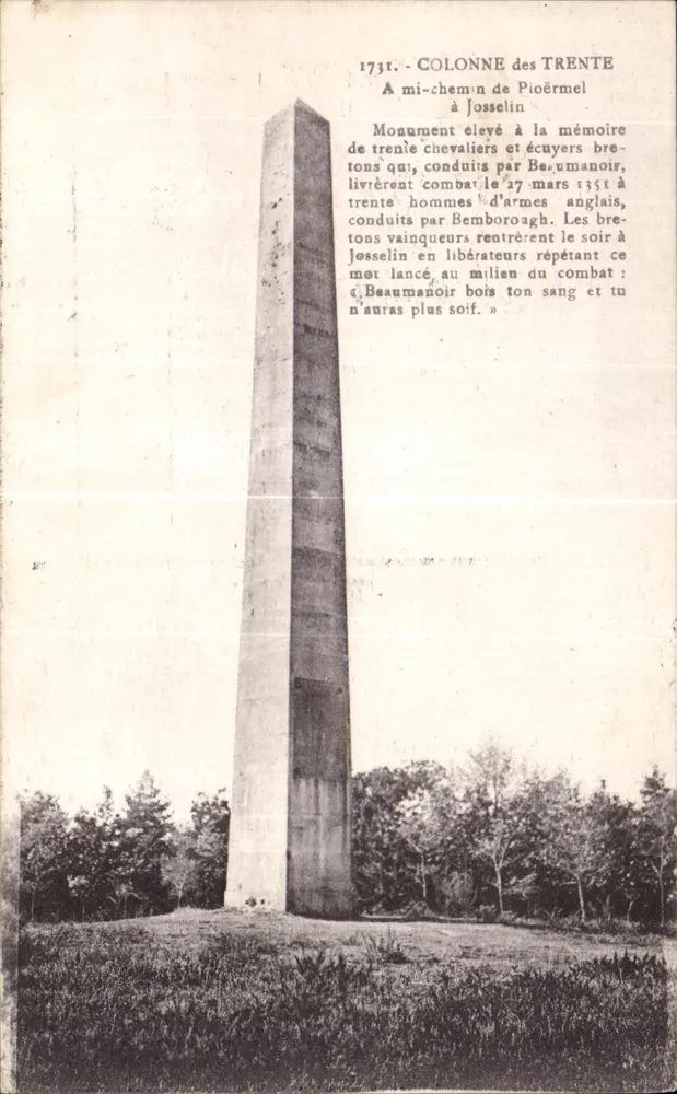 Säule der Dreißig in Josselin — Denkmal errichtet in Erinnerung an dreißig bretonische Ritter — Laurent Néphelies - Vorderseite