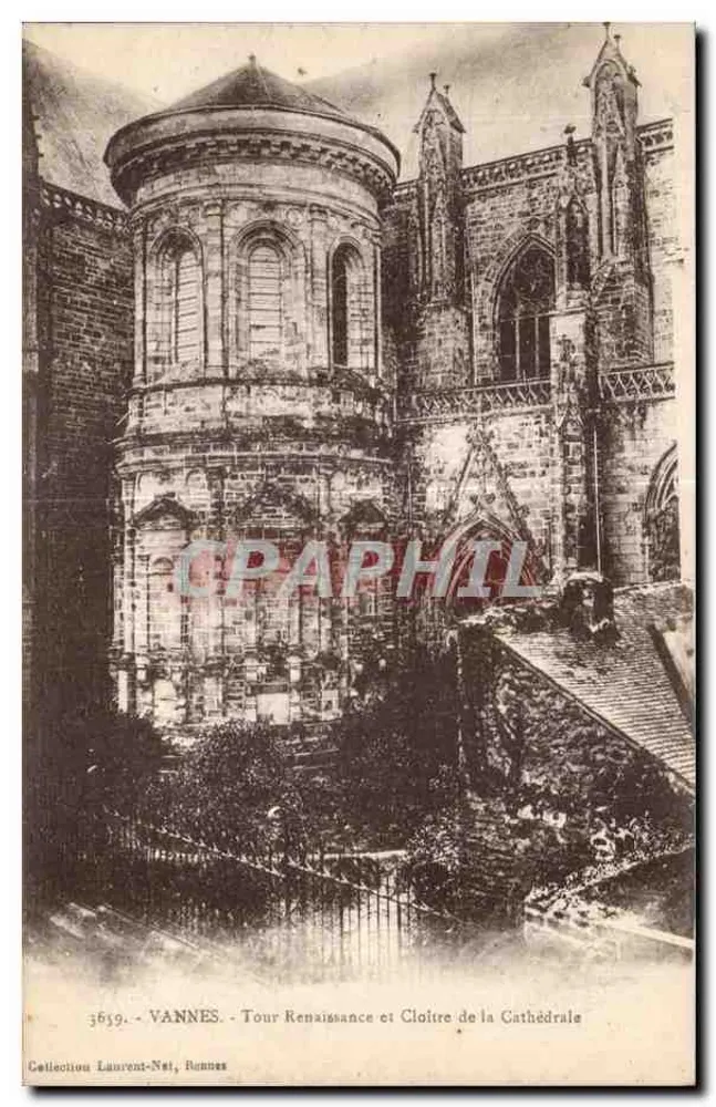 VANNES - Torre Renascentista e Claustro da Catedral — Coleção Laurent-Net, Rennes - Frente
