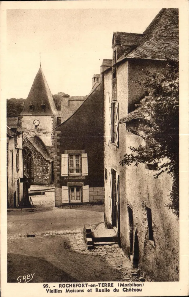 ROCHEFORT-en-TERRE (Morbihan) — Alte Häuser und Schlossgasse — Gaby n°99 - Vorderseite