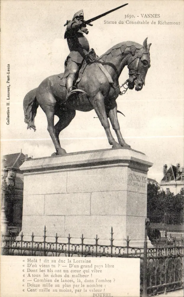 Estátua do Connétable de Richemont — Vannes — Coleção H. Laurent, Port-Louis - Frente