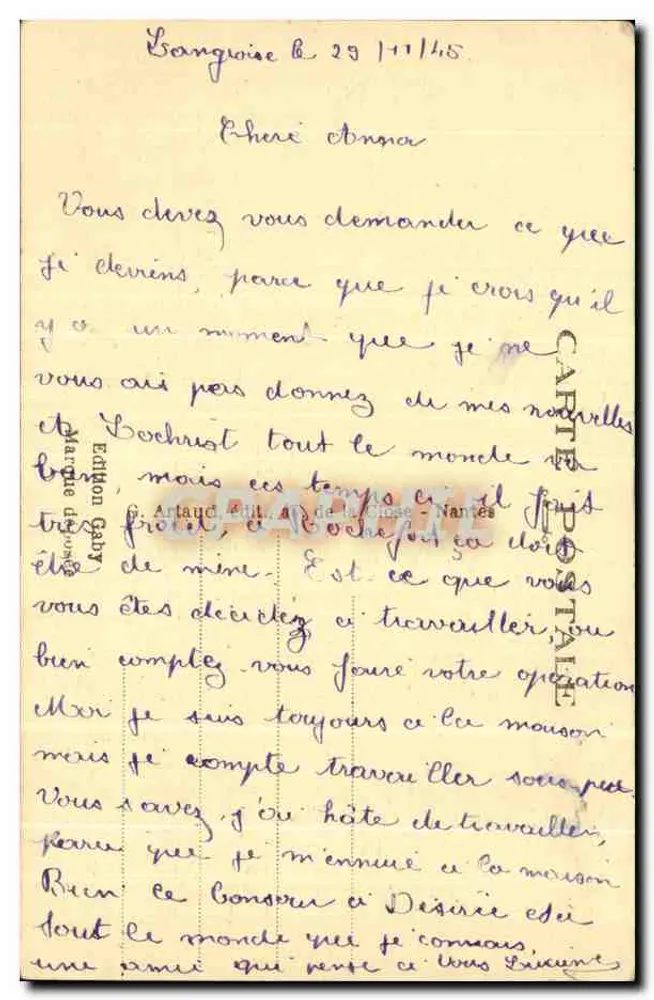 Rochefort-en-Terre (Morbihan) — Porte Cadre — Gaby - Verso
