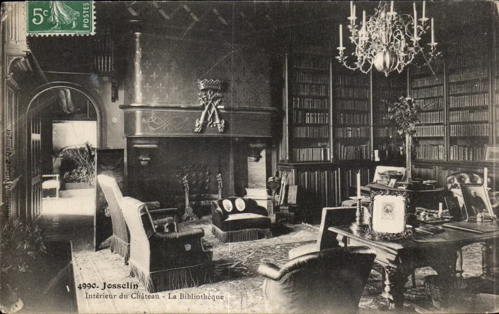 Josselin — Innenraum des Schlosses — Die Bibliothek — Verlag J. Vial & Quimper, Nr. 14990 - Vorderseite