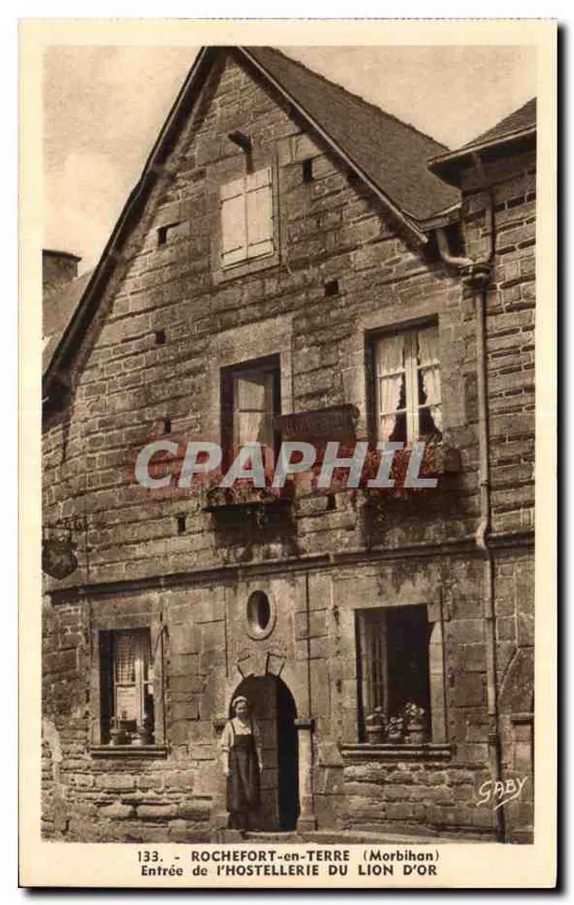 Rochefort-en-Terre (Morbihan) — Eingang zur Hostellerie du Lion d'Or — G. Artaud, Verleger, Nantes - Vorderseite