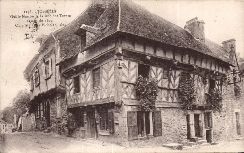 Josselin — Altes Haus der Rue des Trente aus dem Jahr 1624 — unbekannter Verlag, Nr. 1176 - Vorderseite