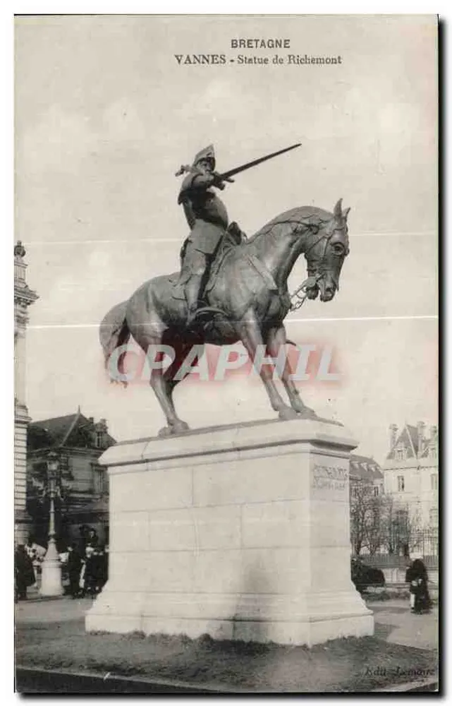 Vannes - Estátua de Richemont — Bretagne — editor N. du Lomier - Frente