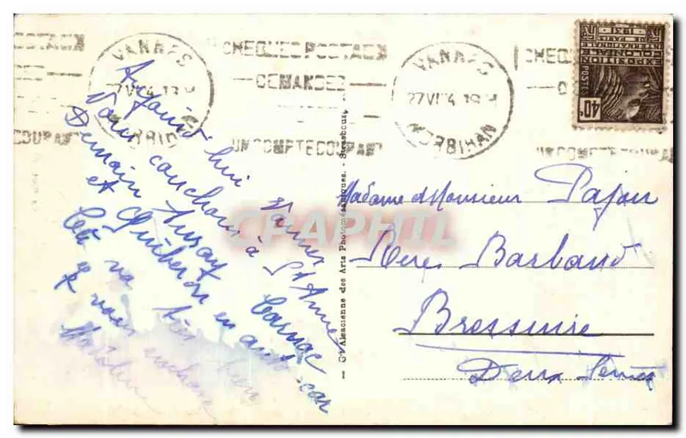 VANNES - A Porta do carrasco — editor L.A.R. n°93 - Verso