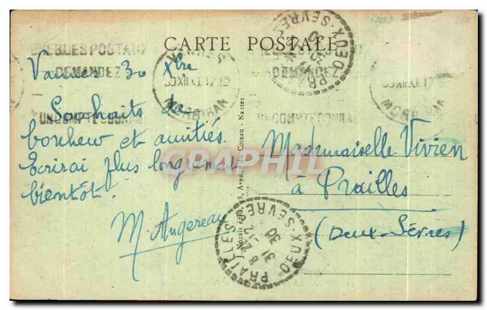 VANNES (Morbihan) — La Promenade de la Rabine — n°43 - Rückseite