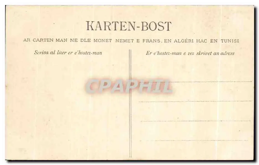VANNES - A Prefeitura e o Parque — editor KARTEN-BOST, n° 2371 - Verso