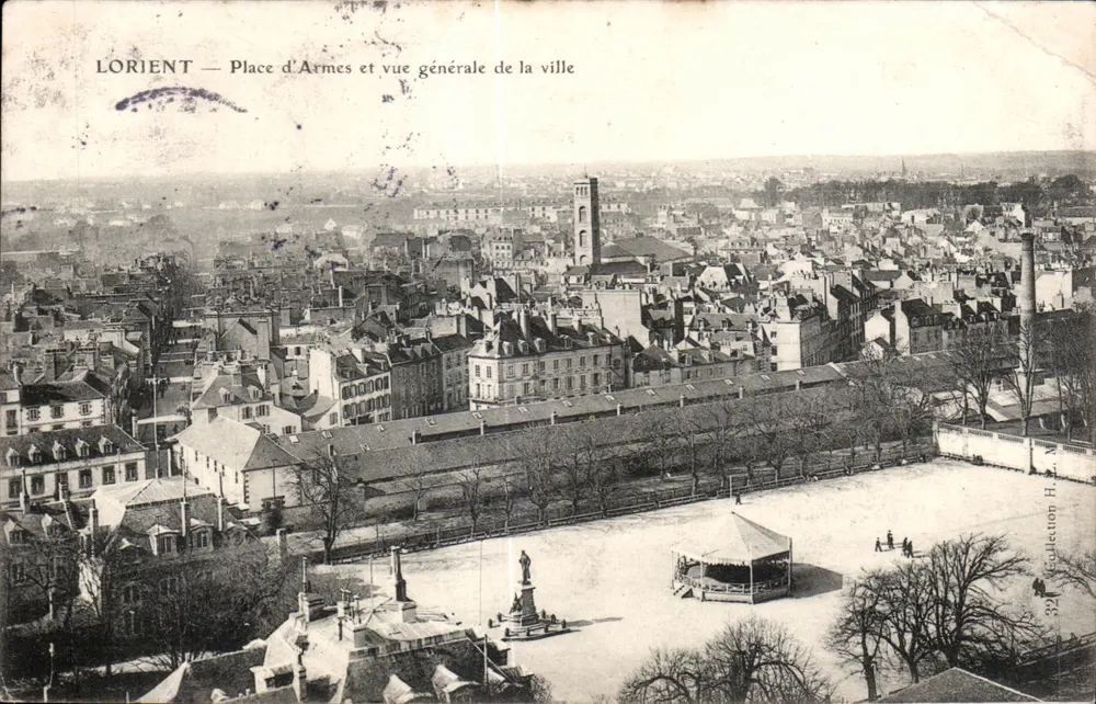 Lorient — Place d'Armes und allgemeiner Blick auf die Stadt — Sammlung H. M. n° 329 - Vorderseite