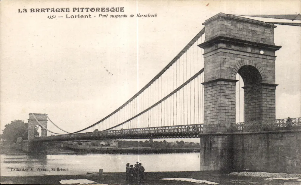 Lorléant — Hängebrücke von Kerentrec — Sammlung A. Warren, St-Brieuc - Vorderseite