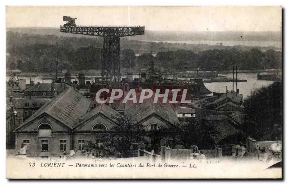Lorient — Panorama in Richtung Kriegshafen-Werft — LL. n°73 - Vorderseite