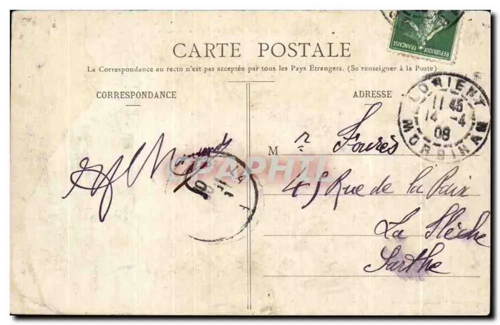 DER ORIENT - Panoramablick auf den Kriegshafen — Sammlung H. Laurent-Portelouis - Rückseite