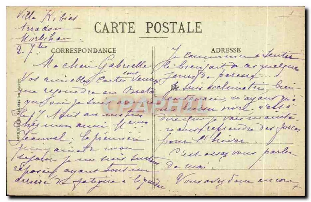 VANNES - A Rua do Vincin — Coleção R. Laurent, n° 163 - Verso