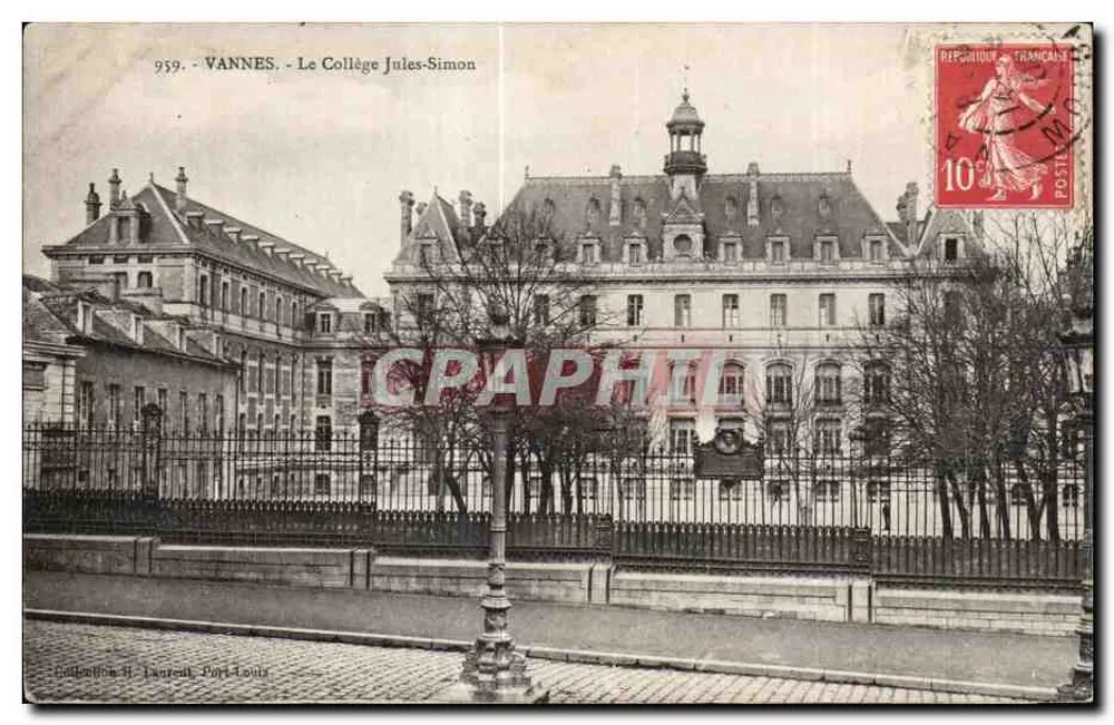 VANNES - A Faculdade Jules-Simon — Coleção H. Laurent, Port-Louis, n° 959 - Frente