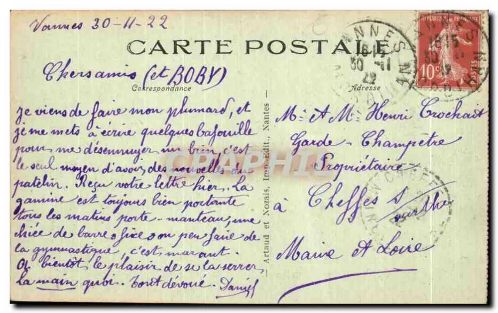 VANNES - Denkmal des Connétable de Richemont — Verleger Artaud et Noëls, n°40 - Rückseite