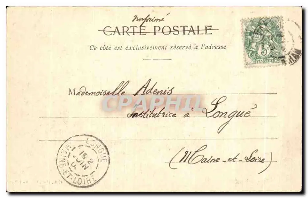 VANNES - A Estátua de Lesage — editada por L. L. phot., Vannes - Verso