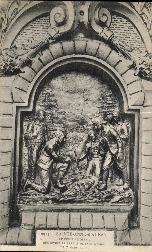 Sainte-Anne-d'Auray — Entdeckung der Statue der heiligen Anne durch den frommen Nicolazic am 7. März 1635 — Villard - Quimper, n° 6915 - Vorderseite