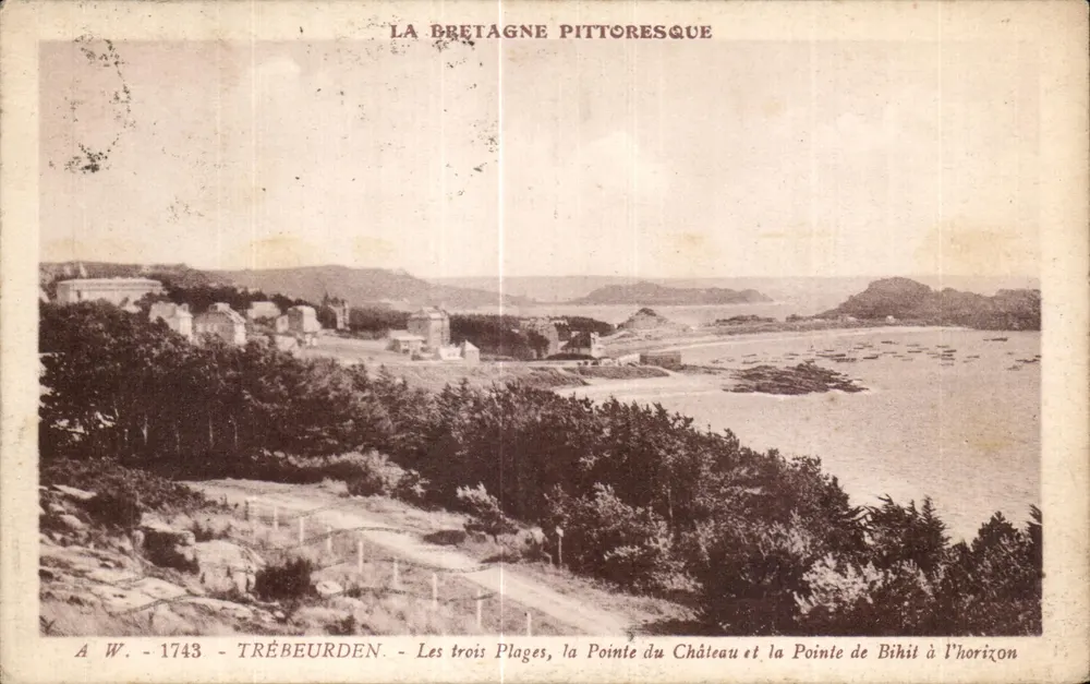 Trébeurden — Die drei Strände, die Pointe du Château und die Pointe de Bihit am Horizont — A.W. 1743 - Vorderseite