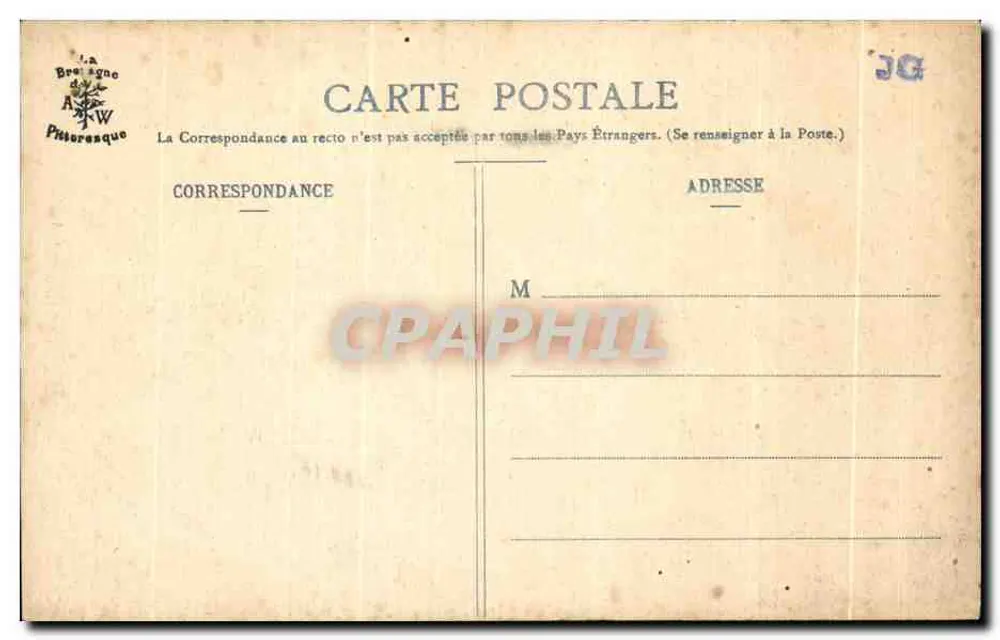 Trebeurden - L'Aigle — La Bretagne Pittoresque, Coleção A. Waron, St-Brieuc, n° 860 - Verso