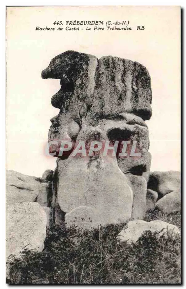 Rochers del Castel - Il Padre Trébeurden — Trébeurden (C.-du-N.) — Fototipia A. Bruel, Angers - Recto