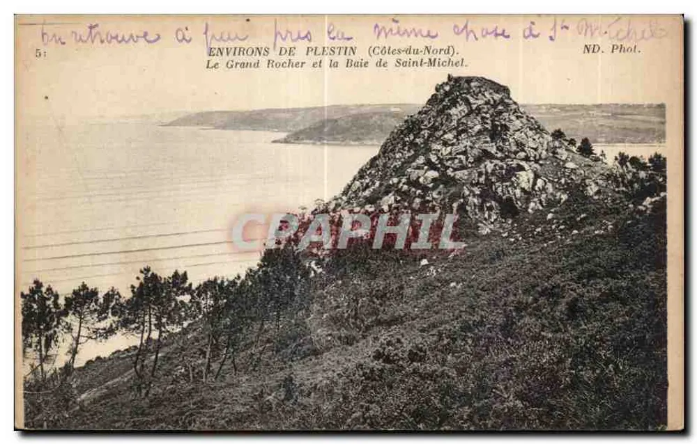 Der Große Felsen und die Bucht von Saint-Michel — Umgebung von Plesstin (Côtes-du-Nord) — ND. Fotografie - Vorderseite