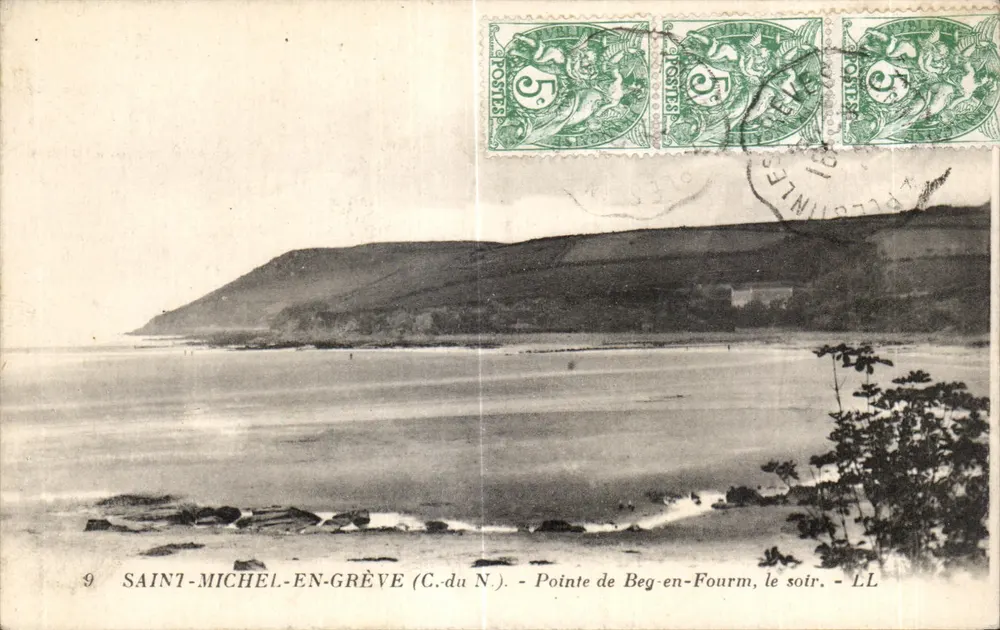 Saint-Michel-en-Grève (C. du N.) — Pointe de Beg-en-Fourm am Abend — LL - Vorderseite