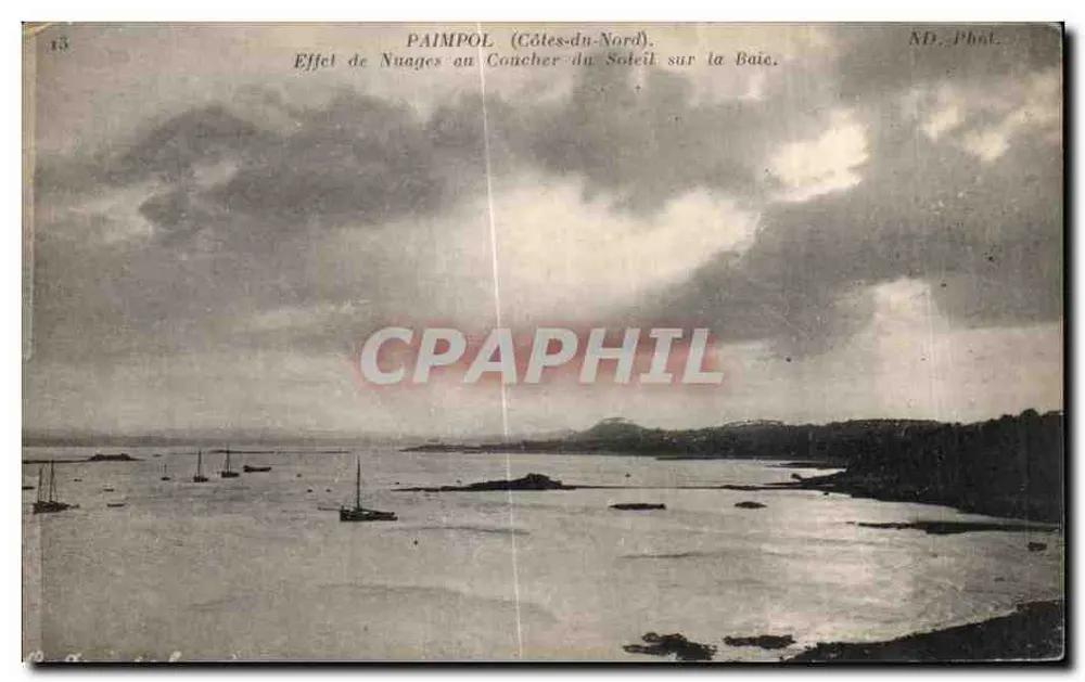 Paimpol (Côtes-du-Nord) — Ansicht von Wolken am Sonnenuntergang über die Bucht — ND. Phal. - Vorderseite