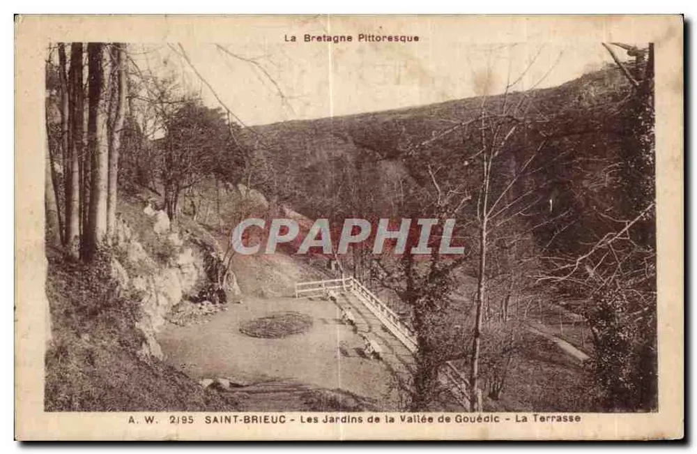 Die pittoreske Bretagne — Die Gärten der Gouédic-Tal — Die Terrasse — A.W. 2195 SAINT-BRIEUC - Vorderseite