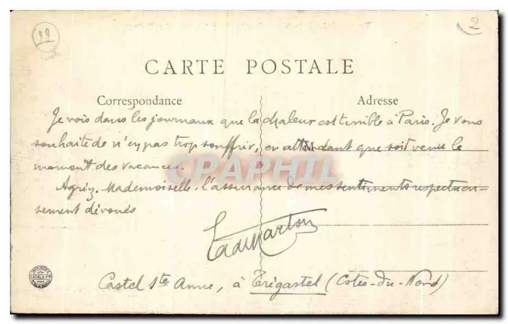 Tré gastel (C.-du-N.) — Das Schloss, in dem Quo Vadis geschrieben wurde — Verlag in Rennes - Rückseite