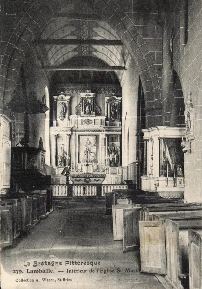 Lamballe — Innenansicht der Kirche Saint-Martin — Sammlung A. Waron, St-Brieuc - Vorderseite