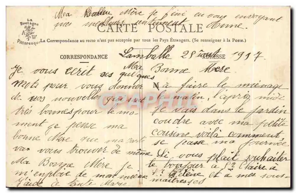 Lamballe — Innenansicht der Kirche Saint-Martin — Sammlung A. Waron, St-Brieuc - Rückseite