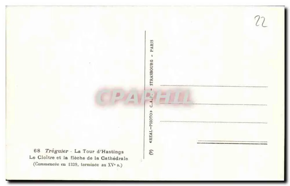 Tréguier — Der Cloister und der Turm der Kathedrale — C.A.P.-PHOTO STRASBOURG - PARIS - Rückseite