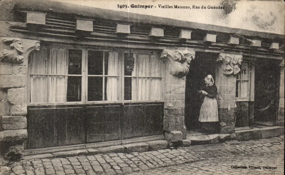 Quimper - Velhas Casas, Rue du Guéodét — Coleção Villard, Quimper - Frente