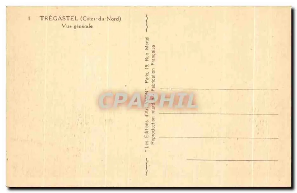 TRÉGASTEL (Côtes-du-Nord) — Visão geral — Les Éditions d'Art Yvon, Paris - Verso