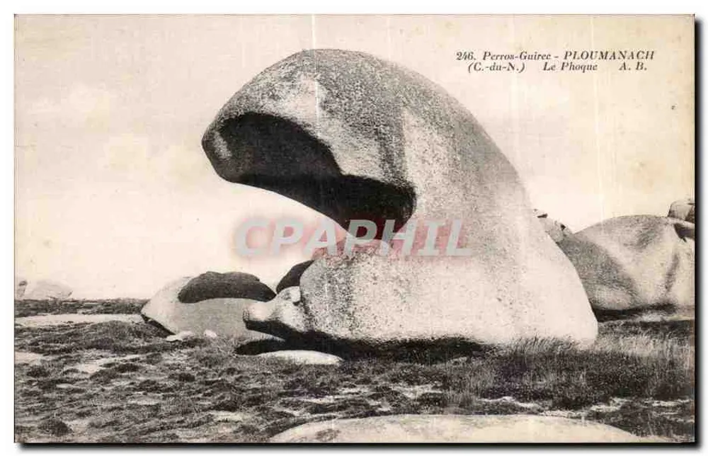 Perros-Guirec - O Focinho — PLOUMANACH (C.-du-N.) — Fototipia A. Beugel, Angers - Frente