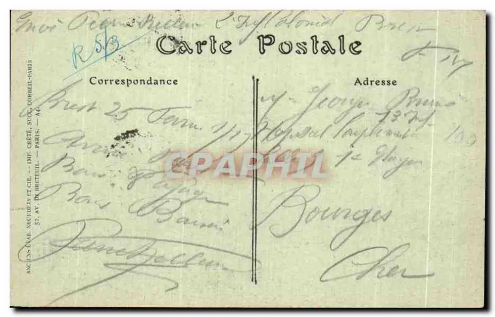 Porto Militar de Brest — Saída do Cuirassado Formidable — JND HOL - Verso