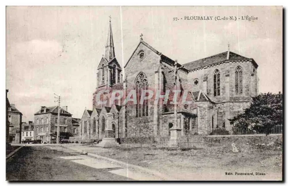 PLOUBALAY (C.-du-N.) - A Igreja — editor Passeward, Dinan, n° 97 - Frente