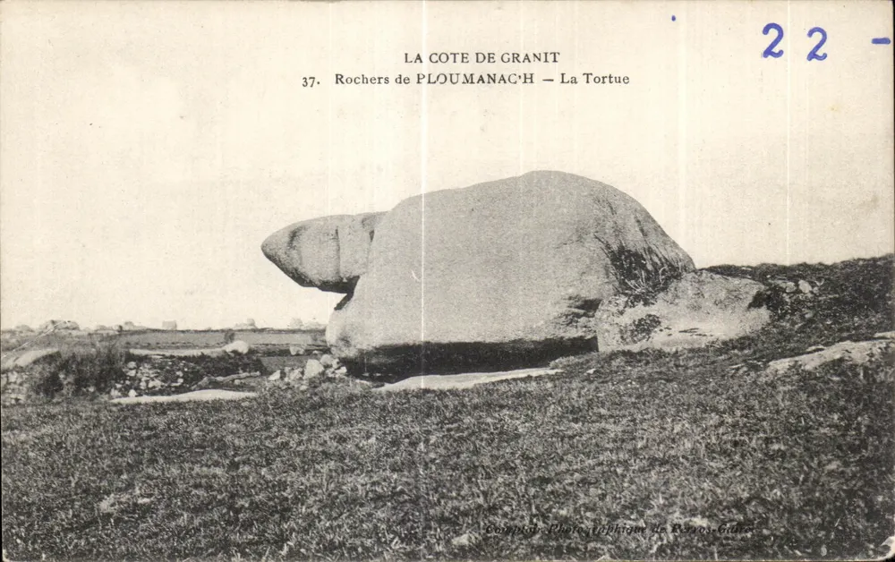 Die Granitküste — Felsen von PLOUMANAC'H — Die Schildkröte — Photothèque de Reyos Gidro — n° 22 - Vorderseite