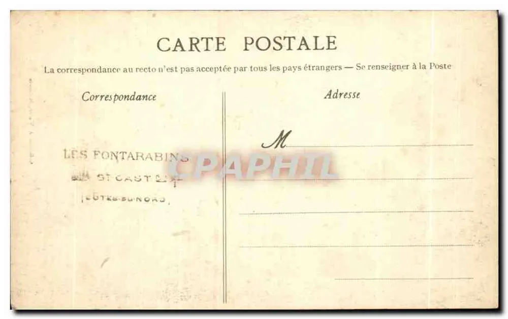St-Cast — Allgemeiner Blick von der Säule — Die malerische Bretagne, Verlag A. Waron, Nr. 7864 - Rückseite