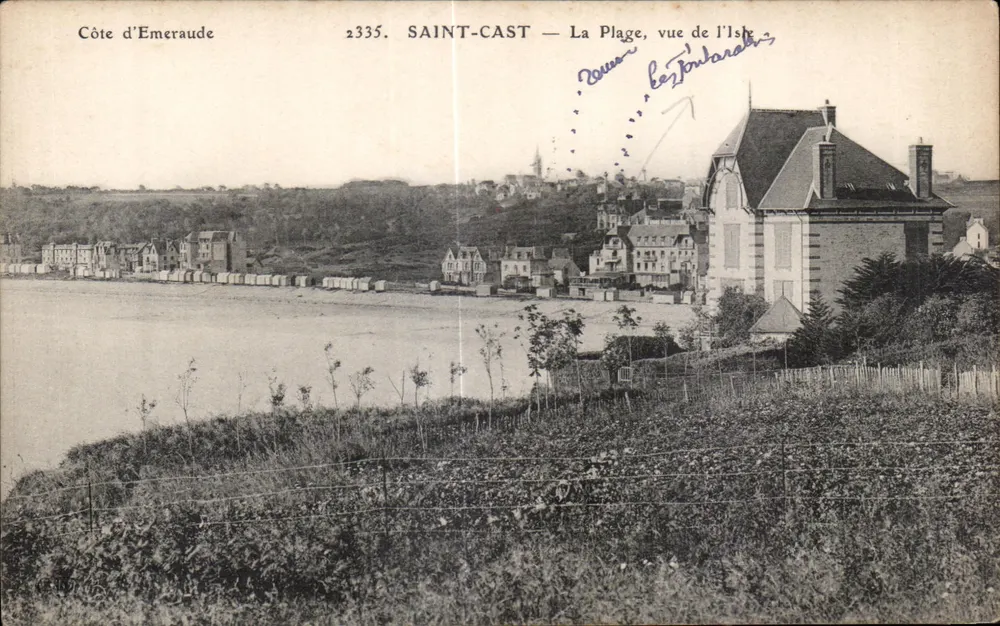 Saint-Cast — A Praia, vista da ilha — Costa da Esmeralda, n° 2335 - Frente