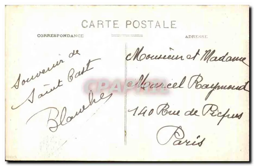 St-Cast-La Garde (C.-du-N.) — Die Strandpromenade und das Hotel de la Garde — Garnier et Coconnier, Verlag Rennes - Rückseite