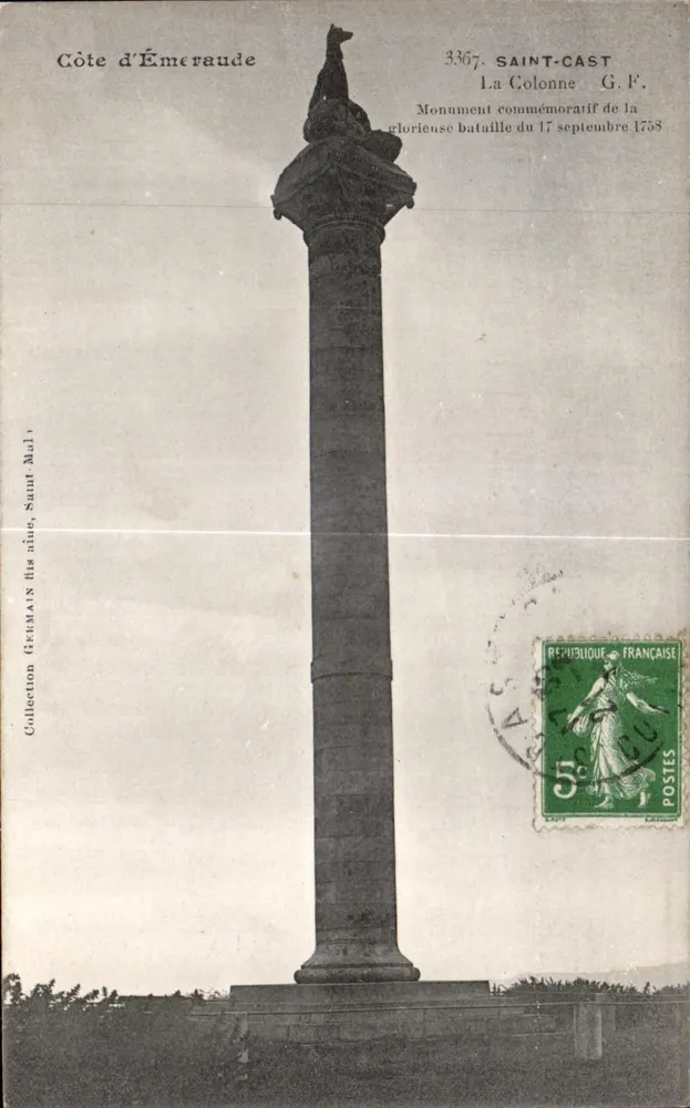 Saint-Cast — A Coluna comemorativa da batalha de 17 de setembro de 1758 — G.F. / Coleção Germain - Frente