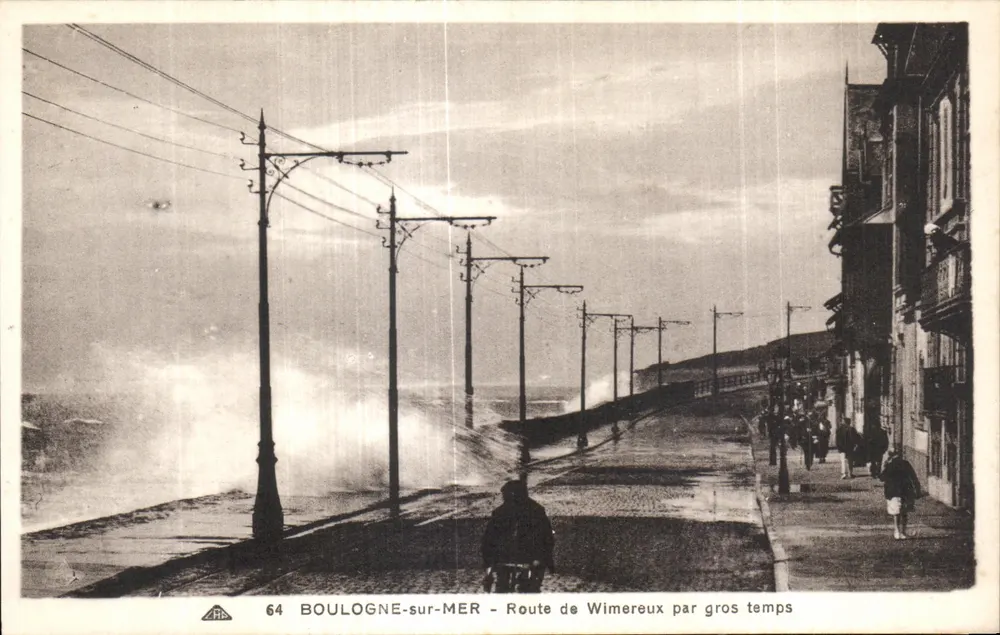Boulogne-sur-Mer — Route de Wimereux bei stürmischem Wetter — n°64 - Vorderseite