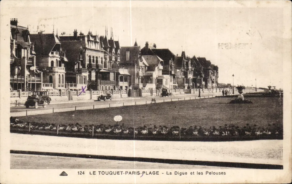 Le Touquet-Paris-Plage — Die Digue und die Wiesen — Verlag A.P.C. n°124 - Vorderseite